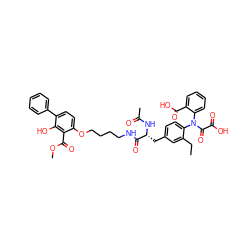 CCc1cc(C[C@@H](NC(C)=O)C(=O)NCCCCOc2ccc(-c3ccccc3)c(O)c2C(=O)OC)ccc1N(C(=O)C(=O)O)c1ccccc1C(=O)O ZINC000027091750