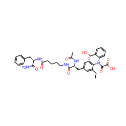 CCc1cc(C[C@H](NC(C)=O)C(=O)NCCCCC(=O)N[C@@H](Cc2ccccc2)C(N)=O)ccc1N(C(=O)C(=O)O)c1ccccc1C(=O)O ZINC000029545178