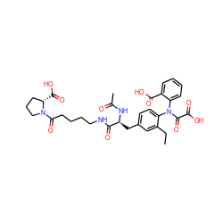 CCc1cc(C[C@H](NC(C)=O)C(=O)NCCCCC(=O)N2CCC[C@@H]2C(=O)O)ccc1N(C(=O)C(=O)O)c1ccccc1C(=O)O ZINC000049649991