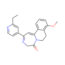 CCc1cc(C2=NCC(=O)N3CCc4c(OC)cccc4C3=C2)ccn1 ZINC000149086695