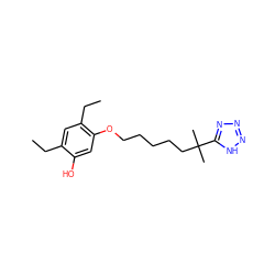 CCc1cc(CC)c(OCCCCCC(C)(C)c2nnn[nH]2)cc1O ZINC000029571433