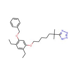 CCc1cc(CC)c(OCc2ccccc2)cc1OCCCCCC(C)(C)c1nnn[nH]1 ZINC000103263474