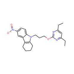 CCc1cc(CC)nc(OCCCn2c3c(c4cc([N+](=O)[O-])ccc42)CCCC3)n1 ZINC000095572227