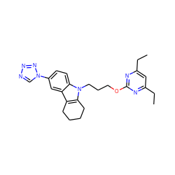 CCc1cc(CC)nc(OCCCn2c3c(c4cc(-n5cnnn5)ccc42)CCCC3)n1 ZINC000095574482