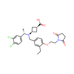 CCc1cc(CN([C@H]2C[C@@H](C(=O)O)C2)[C@@H](C)c2ccc(Cl)c(Cl)c2)ccc1OCCN1C(=O)CCC1=O ZINC000473229075