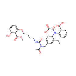 CCc1cc(CN(C(C)=O)C(=O)NCCCCOc2cccc(O)c2C(=O)OC)ccc1N(C(=O)C(=O)O)c1ccccc1C(=O)O ZINC000096258593