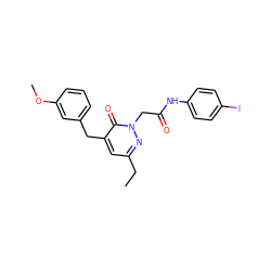 CCc1cc(Cc2cccc(OC)c2)c(=O)n(CC(=O)Nc2ccc(I)cc2)n1 ZINC000096271819