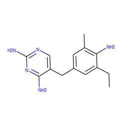 CCc1cc(Cc2cnc(N)nc2N)cc(C)c1N ZINC000027106191