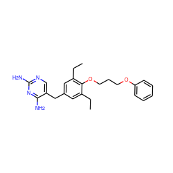 CCc1cc(Cc2cnc(N)nc2N)cc(CC)c1OCCCOc1ccccc1 ZINC000027108256