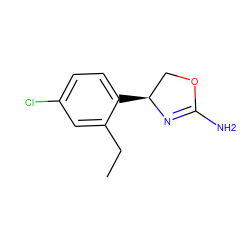 CCc1cc(Cl)ccc1[C@H]1COC(N)=N1 ZINC000169698886