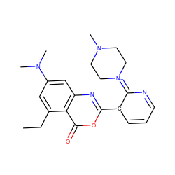 CCc1cc(N(C)C)cc2nc(-[c-]3cccnc3=[N+]3CCN(C)CC3)oc(=O)c12 ZINC000053684773