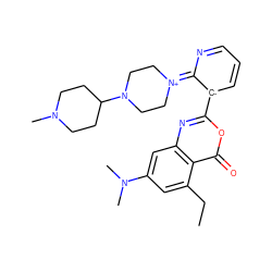 CCc1cc(N(C)C)cc2nc(-[c-]3cccnc3=[N+]3CCN(C4CCN(C)CC4)CC3)oc(=O)c12 ZINC000053684774