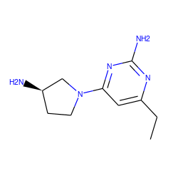 CCc1cc(N2CC[C@@H](N)C2)nc(N)n1 ZINC000114202327