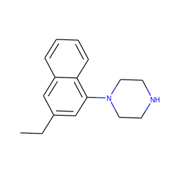 CCc1cc(N2CCNCC2)c2ccccc2c1 ZINC000028335820