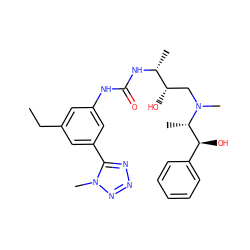 CCc1cc(NC(=O)N[C@H](C)[C@@H](O)CN(C)[C@@H](C)[C@@H](O)c2ccccc2)cc(-c2nnnn2C)c1 ZINC000029039811