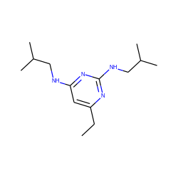 CCc1cc(NCC(C)C)nc(NCC(C)C)n1 ZINC000040954569