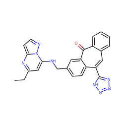 CCc1cc(NCc2ccc3c(-c4nnn[nH]4)cc4ccccc4c(=O)c3c2)n2nccc2n1 ZINC000013742173