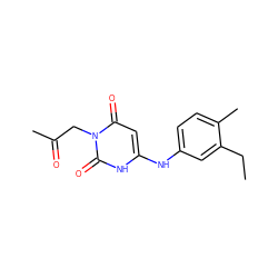 CCc1cc(Nc2cc(=O)n(CC(C)=O)c(=O)[nH]2)ccc1C ZINC000013674964