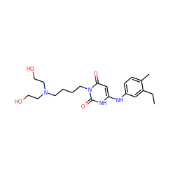 CCc1cc(Nc2cc(=O)n(CCCCN(CCO)CCO)c(=O)[nH]2)ccc1C ZINC000013674970