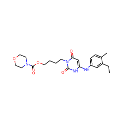 CCc1cc(Nc2cc(=O)n(CCCCOC(=O)N3CCOCC3)c(=O)[nH]2)ccc1C ZINC000013674984