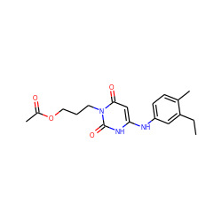 CCc1cc(Nc2cc(=O)n(CCCOC(C)=O)c(=O)[nH]2)ccc1C ZINC000013674941