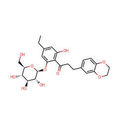 CCc1cc(O)c(C(=O)CCc2ccc3c(c2)OCCO3)c(O[C@@H]2O[C@H](CO)[C@@H](O)[C@H](O)[C@H]2O)c1 ZINC000028366351