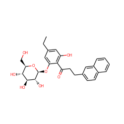 CCc1cc(O)c(C(=O)CCc2ccc3ccccc3c2)c(O[C@@H]2O[C@H](CO)[C@@H](O)[C@H](O)[C@H]2O)c1 ZINC000028384748