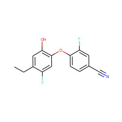 CCc1cc(O)c(Oc2ccc(C#N)cc2F)cc1F ZINC000095578722