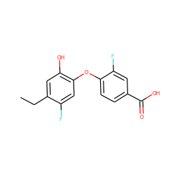 CCc1cc(O)c(Oc2ccc(C(=O)O)cc2F)cc1F ZINC000095576897