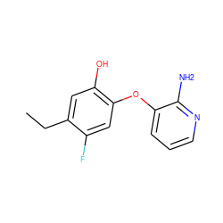 CCc1cc(O)c(Oc2cccnc2N)cc1F ZINC000095579936