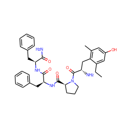 CCc1cc(O)cc(C)c1C[C@H](N)C(=O)N1CCC[C@H]1C(=O)N[C@@H](Cc1ccccc1)C(=O)N[C@@H](Cc1ccccc1)C(N)=O ZINC000028113983