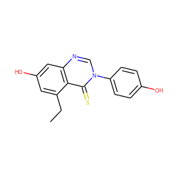 CCc1cc(O)cc2ncn(-c3ccc(O)cc3)c(=S)c12 ZINC000013685503