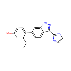 CCc1cc(O)ccc1-c1ccc2c(-c3ncc[nH]3)n[nH]c2c1 ZINC001772573722