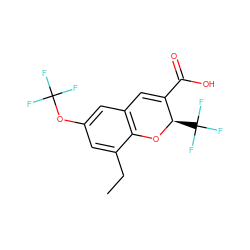 CCc1cc(OC(F)(F)F)cc2c1O[C@H](C(F)(F)F)C(C(=O)O)=C2 ZINC000034659596