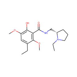 CCc1cc(OC)c(O)c(C(=O)NC[C@@H]2CCCN2CC)c1OC ZINC000034343072