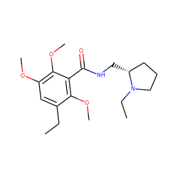 CCc1cc(OC)c(OC)c(C(=O)NC[C@@H]2CCCN2CC)c1OC ZINC000034343055