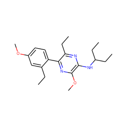 CCc1cc(OC)ccc1-c1nc(OC)c(NC(CC)CC)nc1CC ZINC000072176371