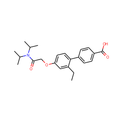 CCc1cc(OCC(=O)N(C(C)C)C(C)C)ccc1-c1ccc(C(=O)O)cc1 ZINC000000840843