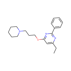 CCc1cc(OCCCN2CCCCC2)nc(-c2ccccc2)n1 ZINC000299819401