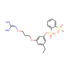 CCc1cc(OCCCON=C(N)N)cc(OS(=O)(=O)c2ccccc2S(C)(=O)=O)c1 ZINC000013489467