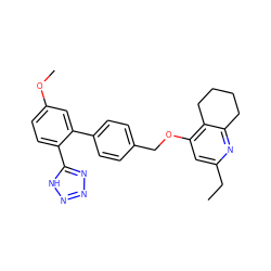 CCc1cc(OCc2ccc(-c3cc(OC)ccc3-c3nnn[nH]3)cc2)c2c(n1)CCCC2 ZINC000026577141