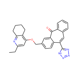 CCc1cc(OCc2ccc3c(-c4nnn[nH]4)cc4ccccc4c(=O)c3c2)c2c(n1)CCCC2 ZINC000013742168