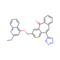 CCc1cc(OCc2ccc3c(-c4nnn[nH]4)cc4ccccc4c(=O)c3c2)c2ccccc2n1 ZINC000013742169