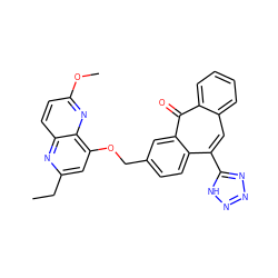 CCc1cc(OCc2ccc3c(-c4nnn[nH]4)cc4ccccc4c(=O)c3c2)c2nc(OC)ccc2n1 ZINC000013742170