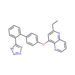 CCc1cc(Oc2ccc(-c3ccccc3-c3nnn[nH]3)cc2)c2ncccc2n1 ZINC000066074319