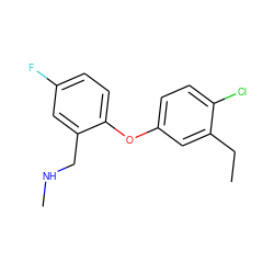 CCc1cc(Oc2ccc(F)cc2CNC)ccc1Cl ZINC000037238447