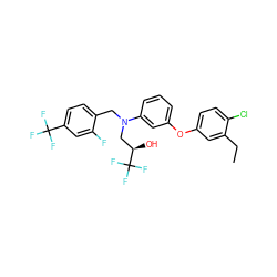 CCc1cc(Oc2cccc(N(Cc3ccc(C(F)(F)F)cc3F)C[C@@H](O)C(F)(F)F)c2)ccc1Cl ZINC000026269982