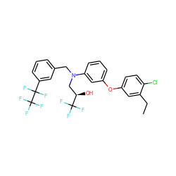 CCc1cc(Oc2cccc(N(Cc3cccc(C(F)(F)C(F)(F)F)c3)C[C@@H](O)C(F)(F)F)c2)ccc1Cl ZINC000043242341