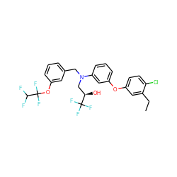 CCc1cc(Oc2cccc(N(Cc3cccc(OC(F)(F)C(F)F)c3)C[C@@H](O)C(F)(F)F)c2)ccc1Cl ZINC000001547541