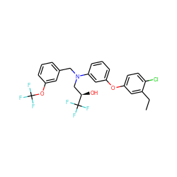 CCc1cc(Oc2cccc(N(Cc3cccc(OC(F)(F)F)c3)C[C@@H](O)C(F)(F)F)c2)ccc1Cl ZINC000026279992